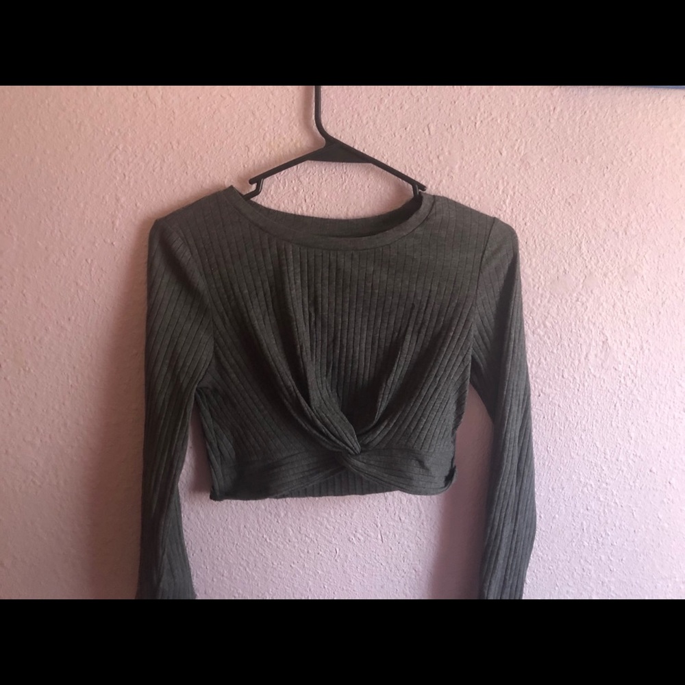 Grey Cropped Long Sleeve
